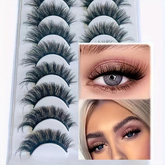10 Pairs 8D Wispy False Eyelashes Natural Look Long Full Strip Lashes