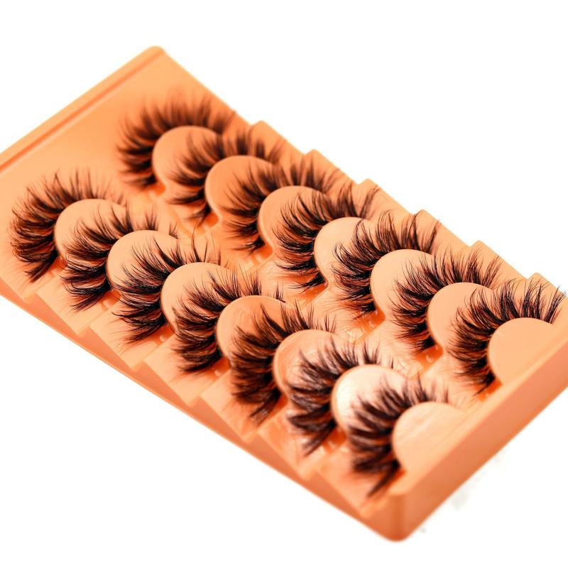 7 Pairs Fluffy Faux Mink False Eyelashes, Natural Look Lashes Extension