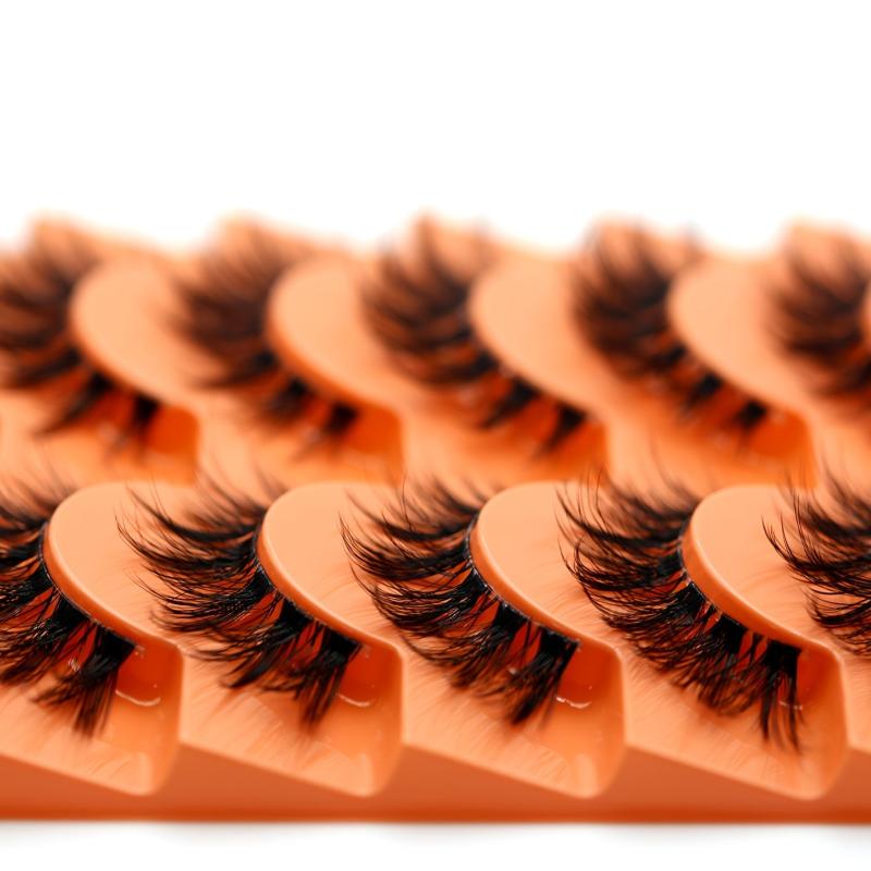 7 Pairs Fluffy Faux Mink False Eyelashes, Natural Look Lashes Extension