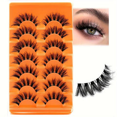 7 Pairs Fluffy Faux Mink False Eyelashes, Natural Look Lashes Extension