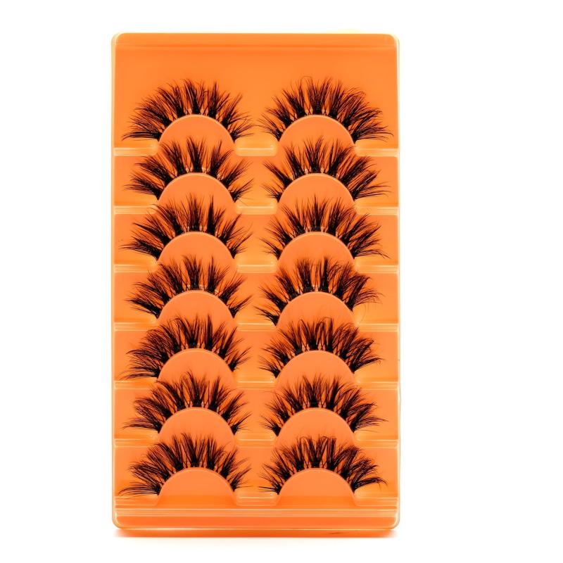 7 Pairs Fluffy Faux Mink False Eyelashes, Natural Look Lashes Extension