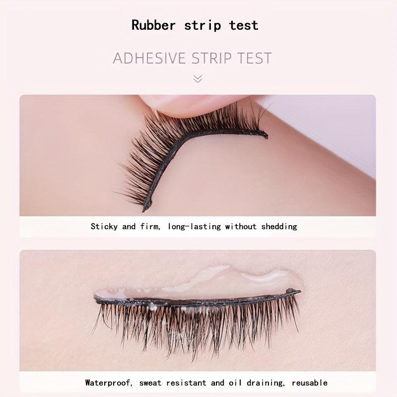 10pcs Waterproof Adhesive Eyelashes Set - Clear Jelly Strip - Sweat Proof