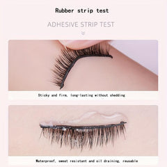 10pcs Waterproof Adhesive Eyelashes Set - Clear Jelly Strip - Sweat Proof