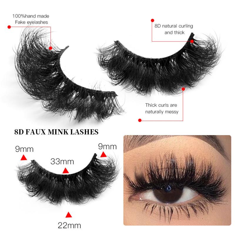 5 Pairs Fluffy Faux Mink Lashes Thick Long Lasting Eyelashes