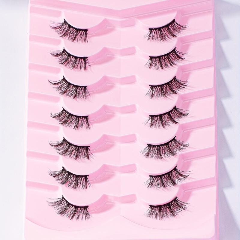 7 Pairs Half Eye Lashes Faux Mink Hair Fluffy False Eyelashes