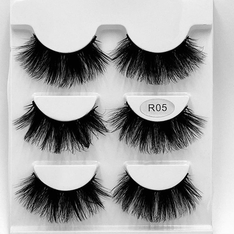 3 Pairs Fluffy 3D False Eyelashes Thick Curling Faux Mink