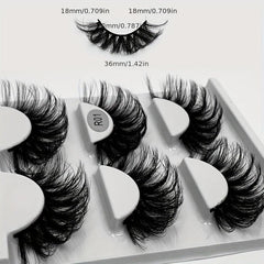 3 Pairs Fluffy 3D False Eyelashes Thick Curling Faux Mink