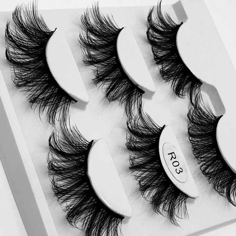 3 Pairs Fluffy 3D False Eyelashes Thick Curling Faux Mink