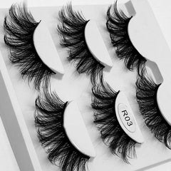 3 Pairs Fluffy 3D False Eyelashes Thick Curling Faux Mink