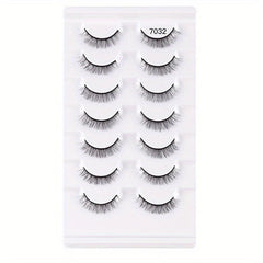 7 Pairs Natural Thick False Eyelashes Curling Volume Short Lashes