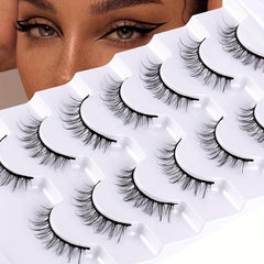 7 Pairs Natural Thick False Eyelashes Curling Volume Short Lashes