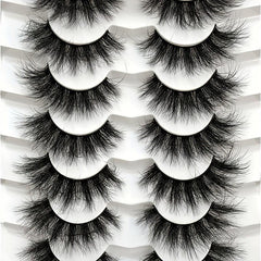 7 Pairs Cat Eye Lashes Fluffy Faux Mink Natural Look False Eyelashes