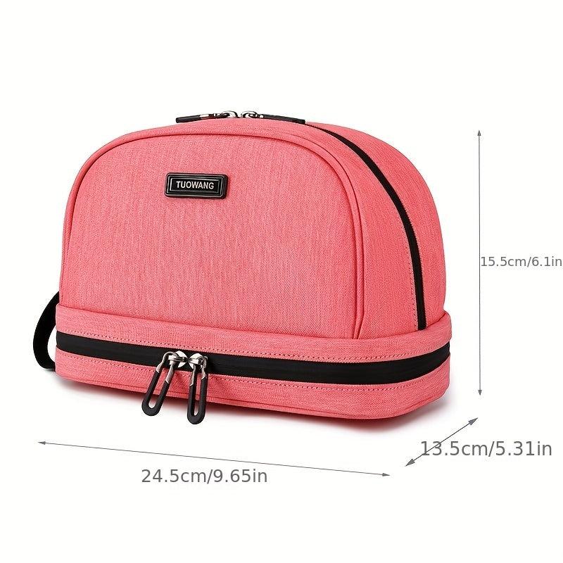 Travel Toiletry Bag Double Layer Makeup Bag Water Resistant For Cosmetics