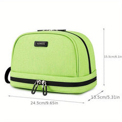 Travel Toiletry Bag Double Layer Makeup Bag Water Resistant For Cosmetics