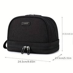 Travel Toiletry Bag Double Layer Makeup Bag Water Resistant For Cosmetics