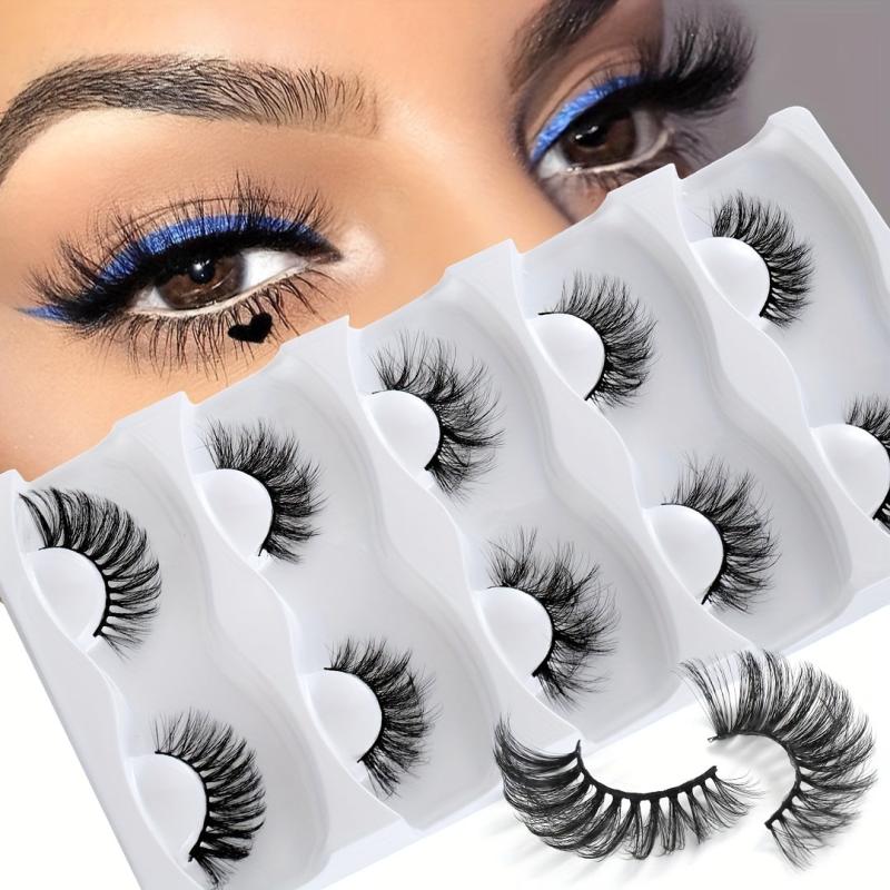 5 Pairs False Eyelashes Thick Cross Eyelashes Festivals Cosplay Makeup