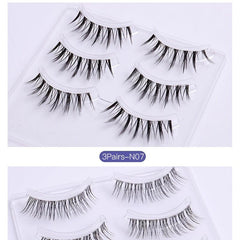 3 Pairs Cat Eye Faux Mink Lashes Wispy Style Clear Band