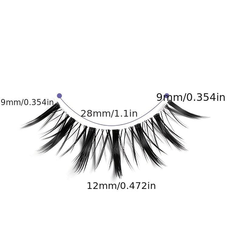 3 Pairs Cat Eye Faux Mink Lashes Wispy Style Clear Band