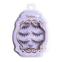3 Pairs Cat Eye Faux Mink Lashes Wispy Style Clear Band