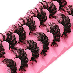 7 Pairs Dramatic Fluffy Mink False Eyelashes for Bold Look