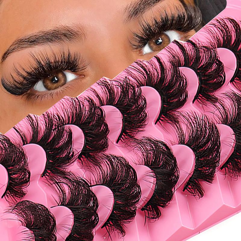 7 Pairs Dramatic Fluffy Mink False Eyelashes for Bold Look