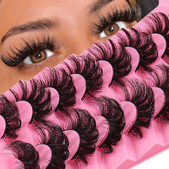 7 Pairs Dramatic Fluffy Mink False Eyelashes for Bold Look