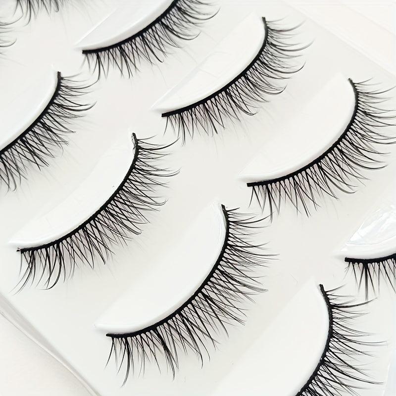 5 Pairs Natural Look False Eyelashes Fluffy Curling Crossed Lashes