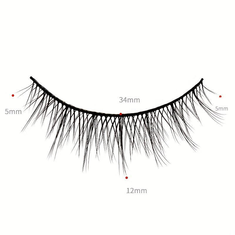 5 Pairs Natural Look False Eyelashes Fluffy Curling Crossed Lashes