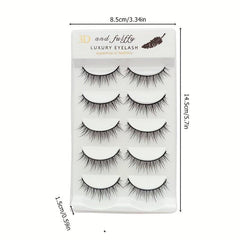 5 Pairs Natural Look False Eyelashes Fluffy Curling Crossed Lashes