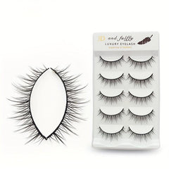 5 Pairs Natural Look False Eyelashes Fluffy Curling Crossed Lashes
