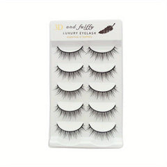 5 Pairs Natural Look False Eyelashes Fluffy Curling Crossed Lashes