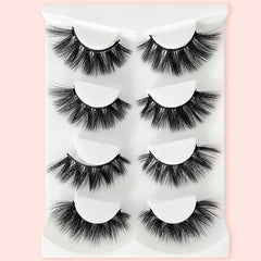 4 Pairs Full Curling False Eyelashes Daily Use Fluffy Delicate Eyelashes