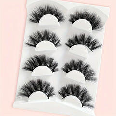 4 Pairs Full Curling False Eyelashes Daily Use Fluffy Delicate Eyelashes
