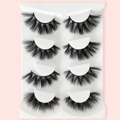 4 Pairs Full Curling False Eyelashes Daily Use Fluffy Delicate Eyelashes