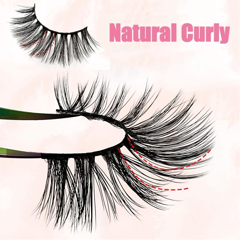 5 Pairs 16mm Fluffy Volume Faux Mink False Eyelashes Natural Look