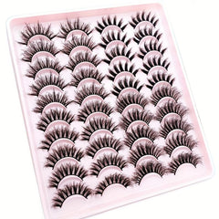 20 Pairs Fluffy 3D Strip Faux Mink Lashes