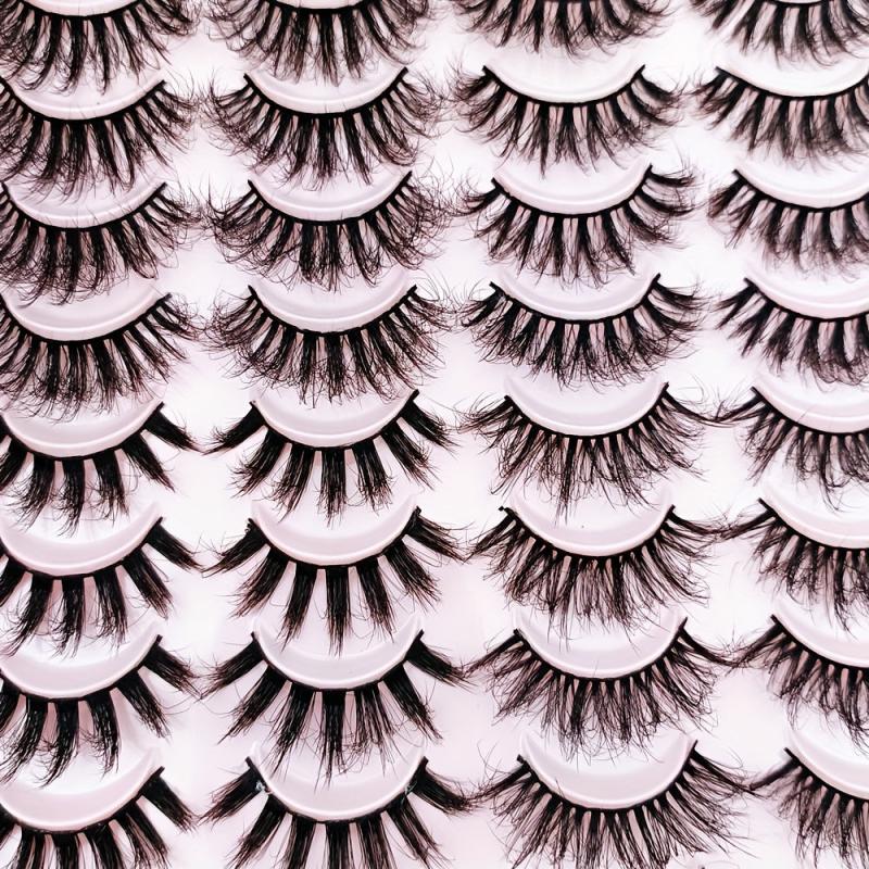 20 Pairs Fluffy 3D Strip Faux Mink Lashes