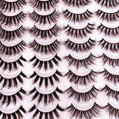 20 Pairs Fluffy 3D Strip Faux Mink Lashes