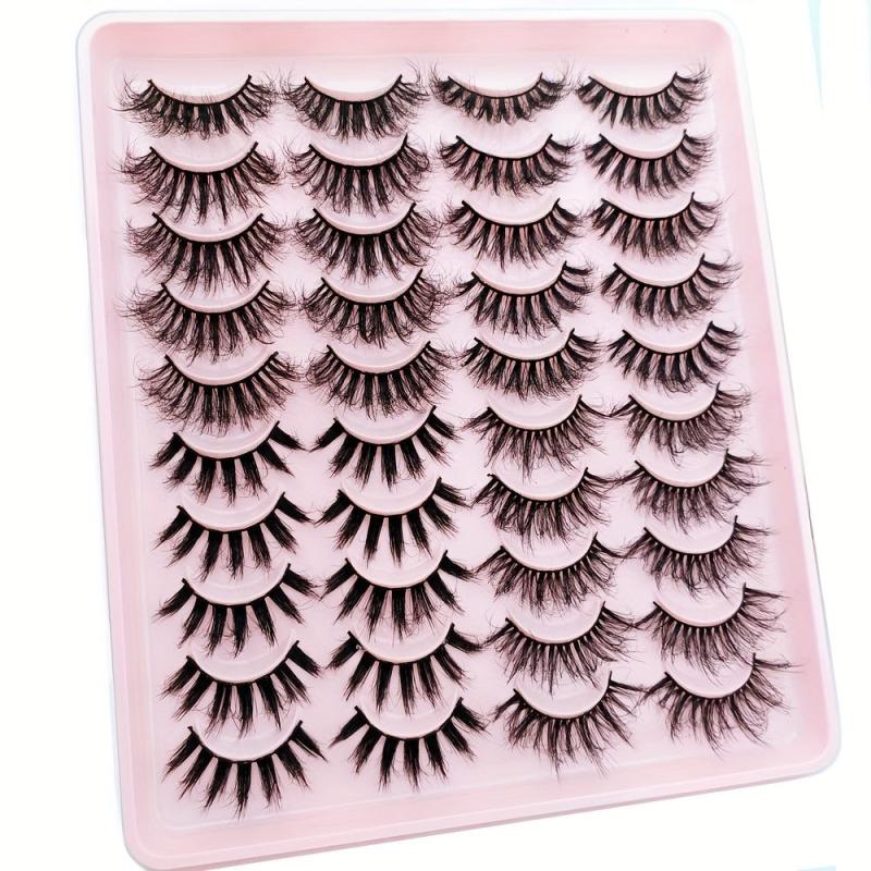 20 Pairs Fluffy 3D Strip Faux Mink Lashes