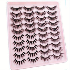 20 Pairs Fluffy 3D Strip Faux Mink Lashes