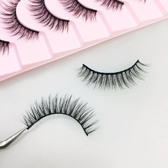 10 Pairs Faux Mink Eyelashes Natural Look Slender Curling False Eyelashes