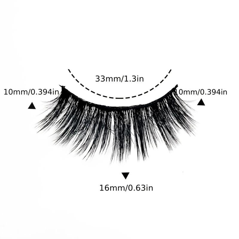 3D Faux Mink Lashes Strips 7 Pairs C Curling False Eyelashes
