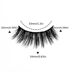 3D Faux Mink Lashes Strips 7 Pairs C Curling False Eyelashes