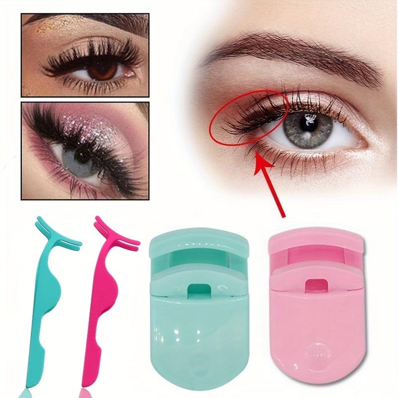 Eyelash Curler & False Eyelash Clip Set 2 In 1 Makeup Tools