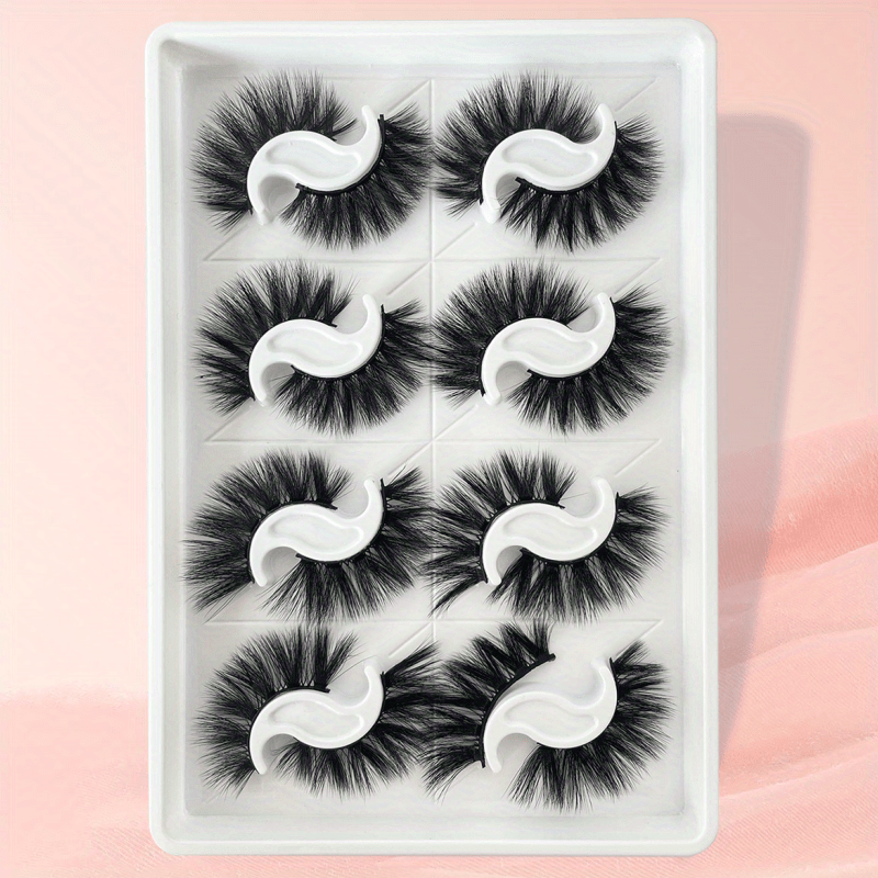 8 Pairs Reusable Natural Look False Eyelashes for Stage Makeup