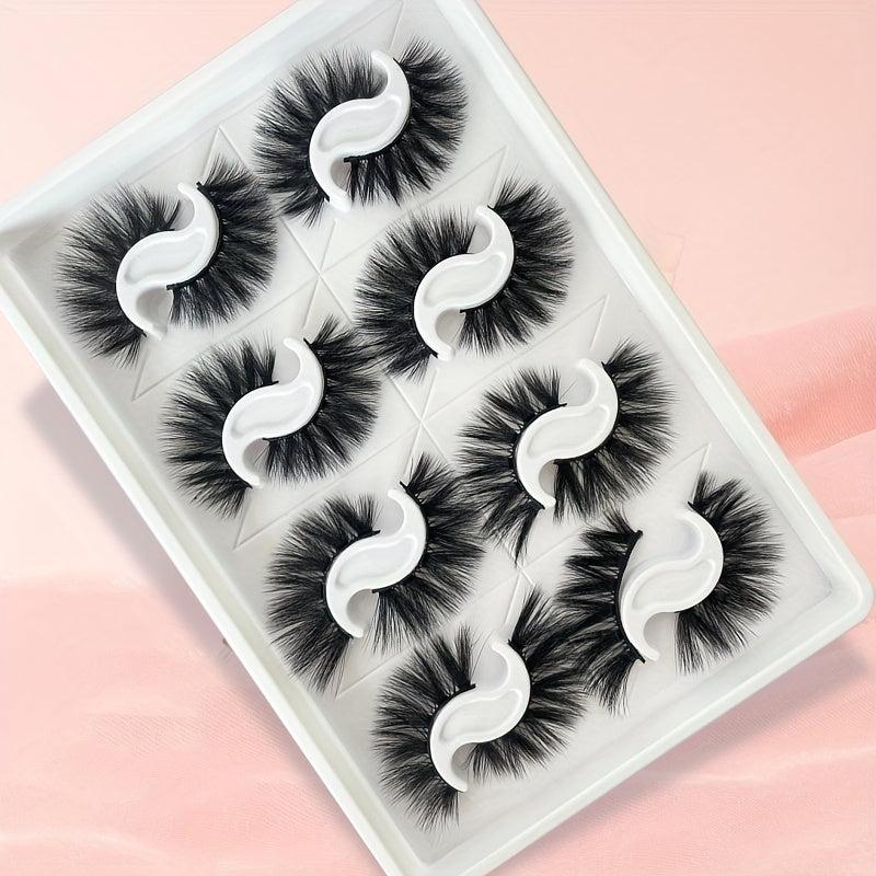 8 Pairs Reusable Natural Look False Eyelashes for Stage Makeup