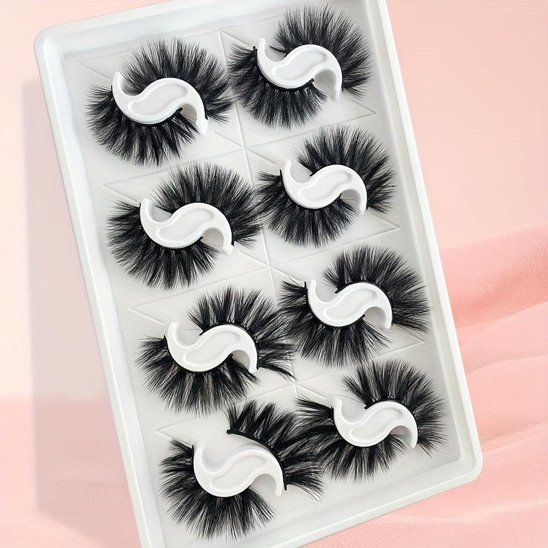 8 Pairs Reusable Natural Look False Eyelashes for Stage Makeup