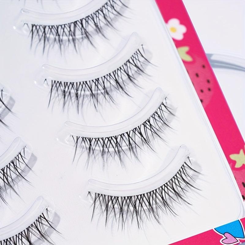 5 Pairs Crisscross Anime Lashes 12mm Spiky Eyelashes Cosplay Makeup