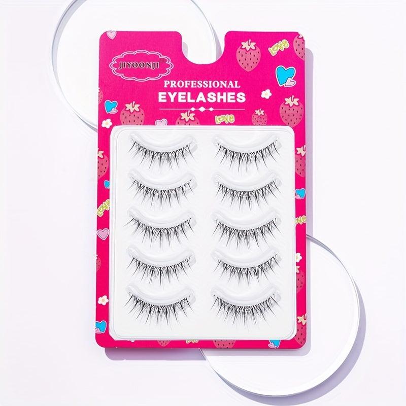 5 Pairs Crisscross Anime Lashes 12mm Spiky Eyelashes Cosplay Makeup