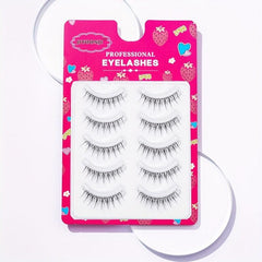 5 Pairs Crisscross Anime Lashes 12mm Spiky Eyelashes Cosplay Makeup